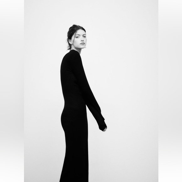 Zara CUT OUT MAXI DRESS. Black. Size S. New with Tags. - Picture 4 of 7